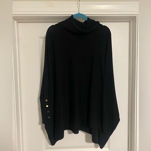 3X black turtleneck flow sweater